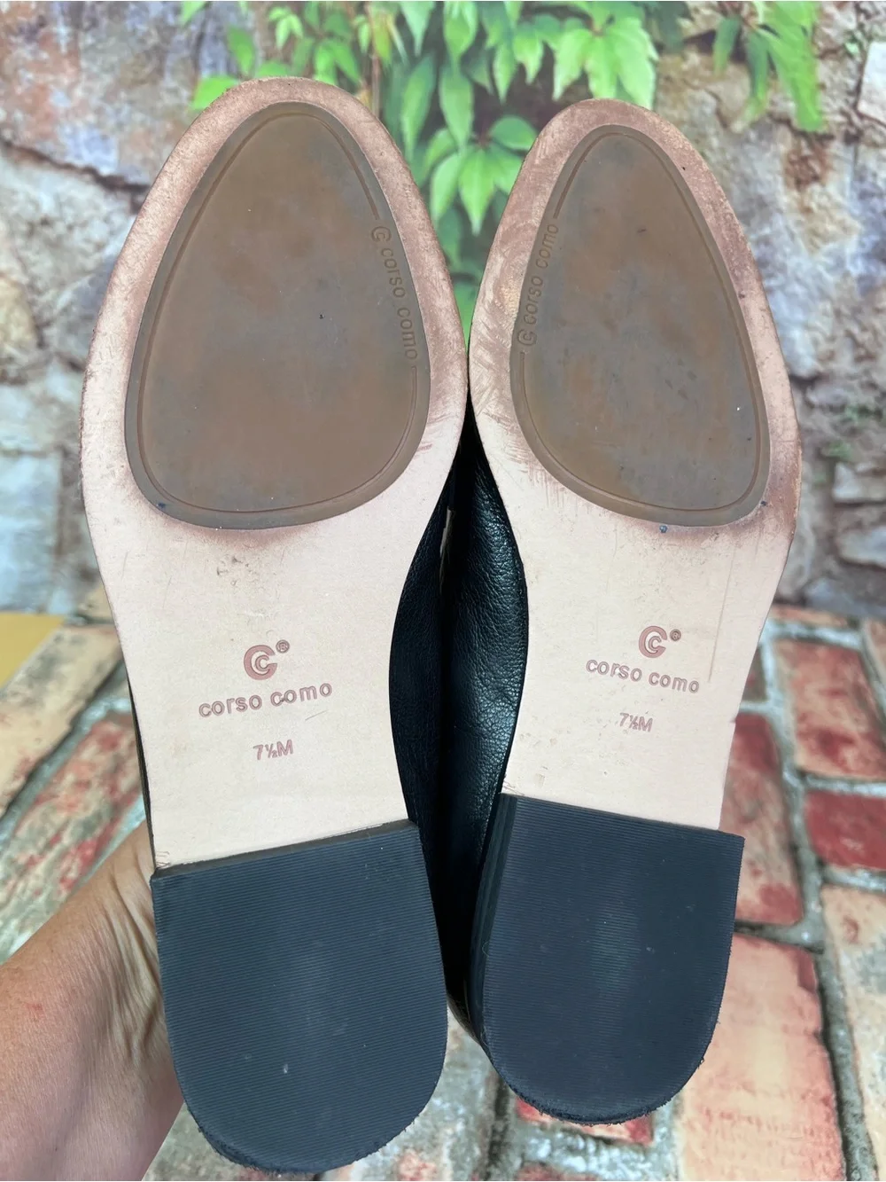 CORSO COMO Black Leather Quiet Luxury Minimalist Loafers with Silver Buckle, 7.5_13